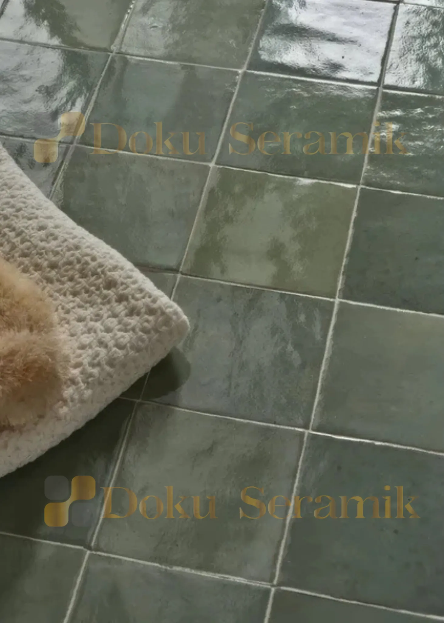 10x10 Seramik Karo-03- Yeşil Seramik 10x10 Dalgalı