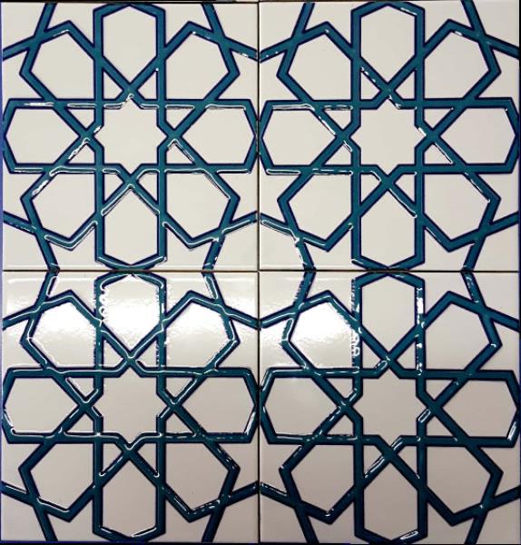 20x20 DS 89 -  Mavi Beyaz Çini  Seramik
