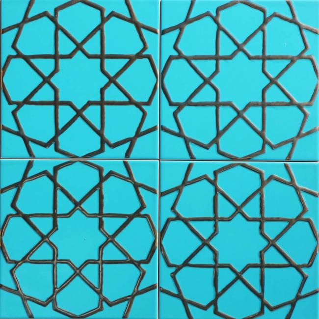 20x20 DS 89 - Mavi Metalik Renk Çini Karo Seramik