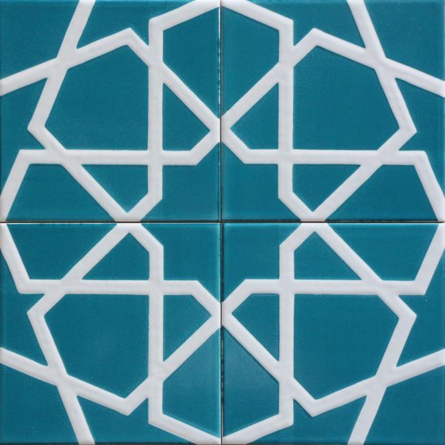20x20 DS 95 - Turkuaz Çini Seramik Doku Seramik