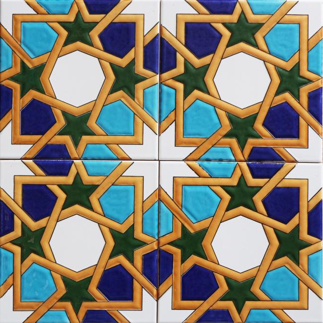 20x20 DS 99 - Selçuklu Desenli Çini Kütahya Cami Çinisi