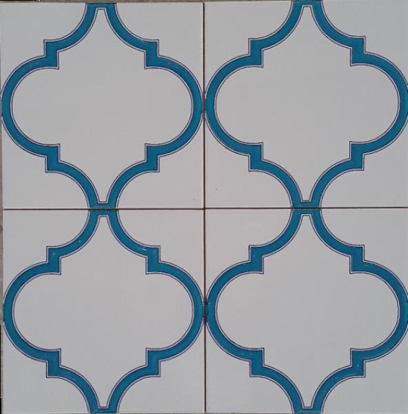 20x20 DS 103 Mavi - Ottoman Cami Çinisi Doku Seramik