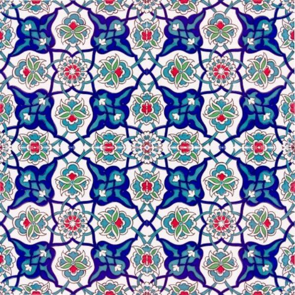 20x20 AC 27 - Rumi Desenli İznik Çini Karo