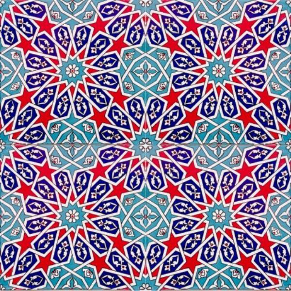 20x20 AC 28 - Geometri İznik Çini Karo