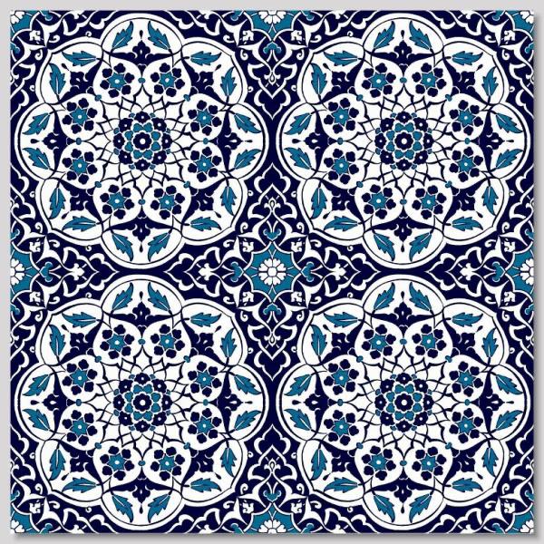 20x20 AC 92 - Mavi İznik Çini Karo